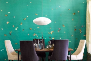 emerald-green-wallpaper-butterflies